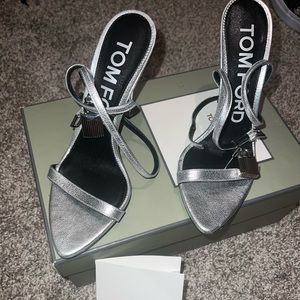 Tom Ford silver lock heel